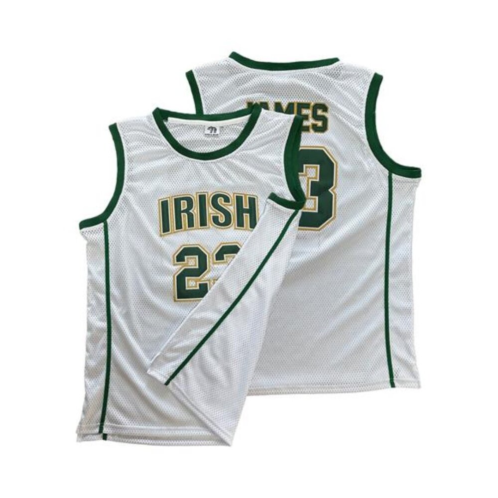 New St. Vincent-St. Mary Fighting Irish LeBron James Jersey - White/Green